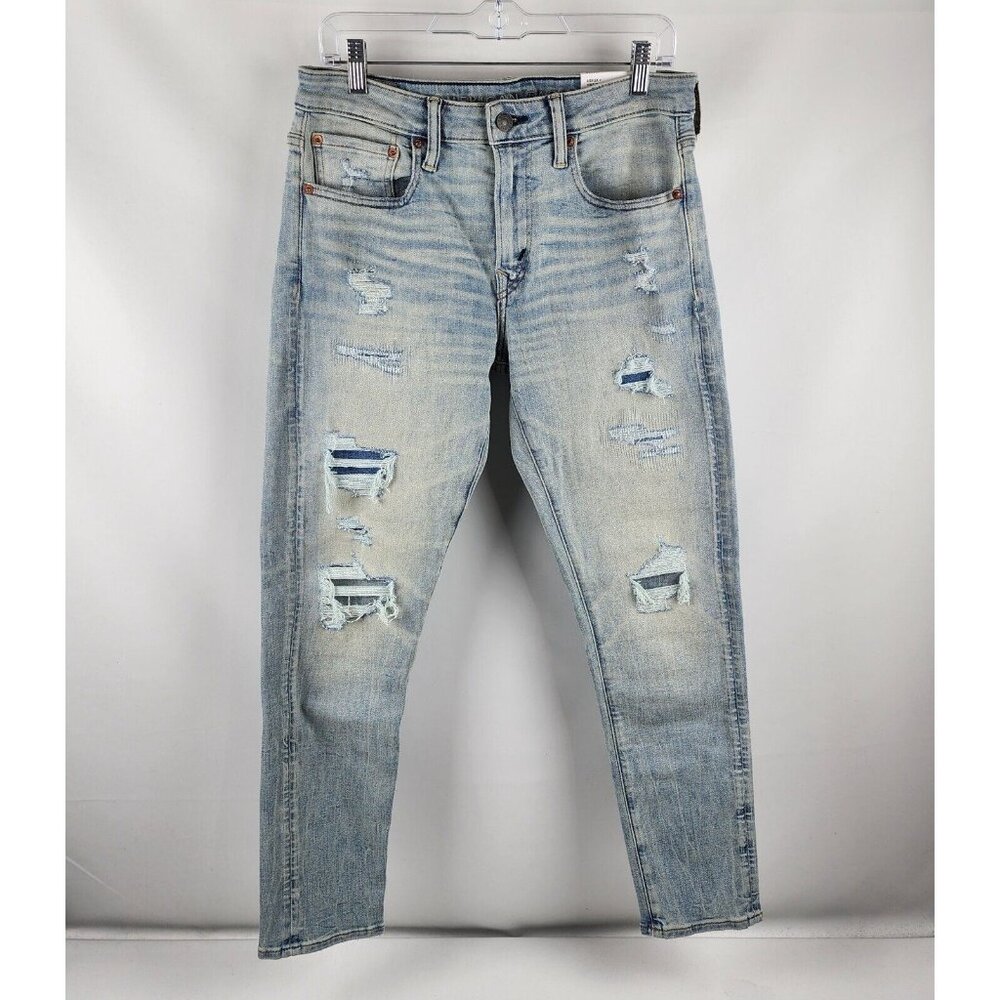 SOLD OUT American Eagle Jeans Mens 31x30 Blue Airflex + Temp Tech Skinny NWT - Picture 1 of 13